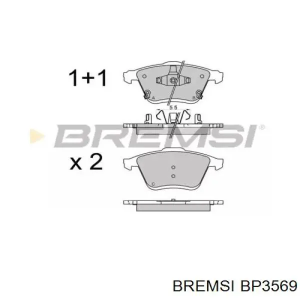 Передние тормозные колодки BP3569 Bremsi