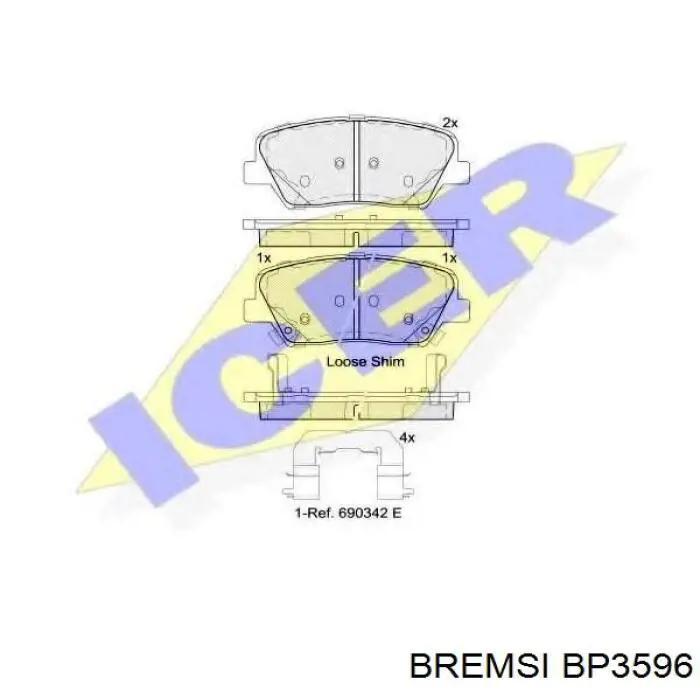 Передние тормозные колодки BP3596 Bremsi