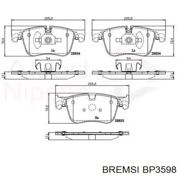 Купить BP3598 Bremsi Колодки тормозные