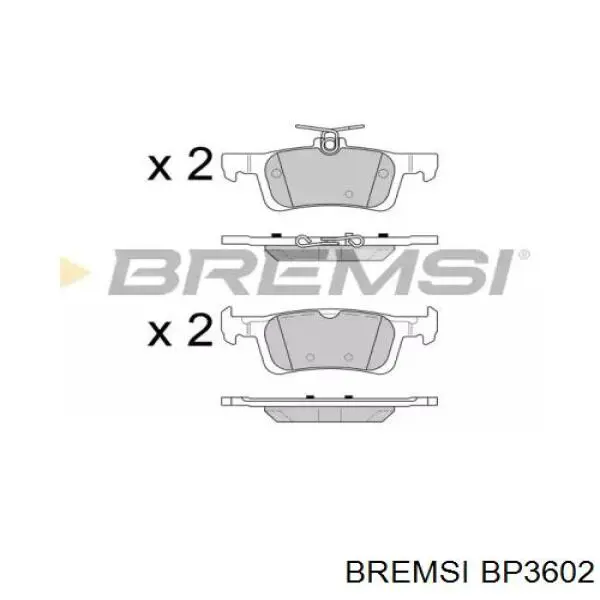 BP3602 Bremsi sapatas do freio traseiras de disco