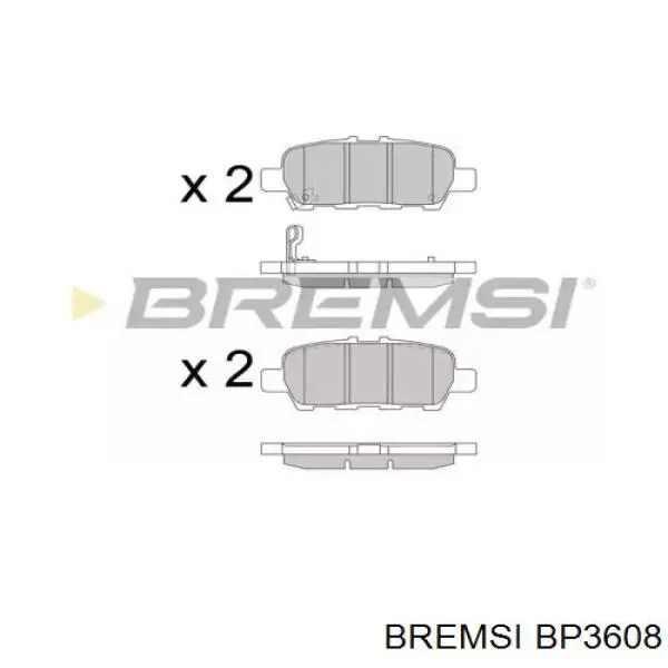 Задние тормозные колодки BP3608 Bremsi