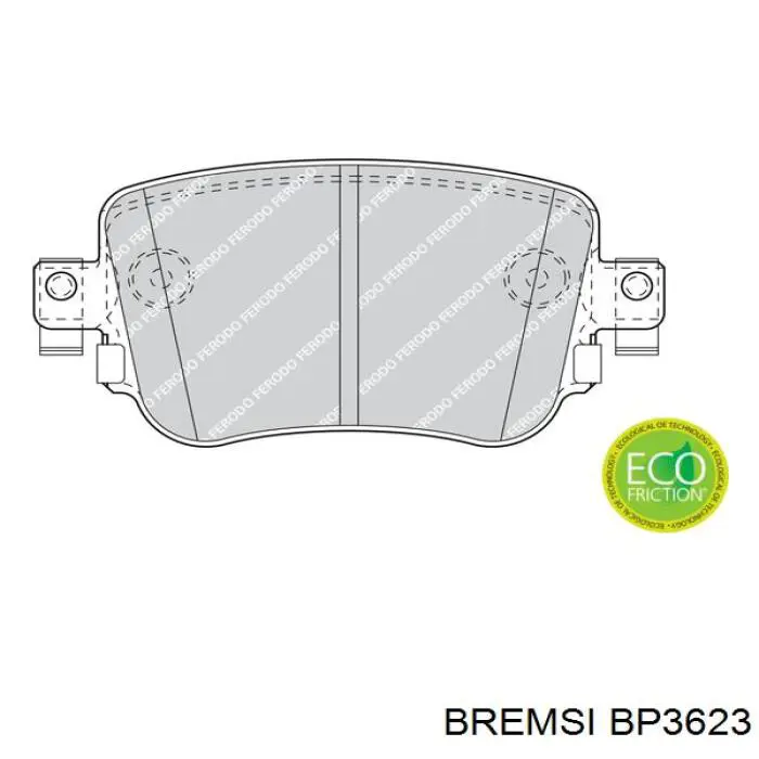 Купить BP3623 Bremsi Колодки тормозные задние, дисковые