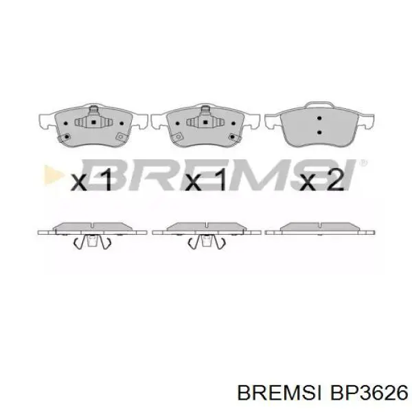 Передние тормозные колодки BP3626 Bremsi