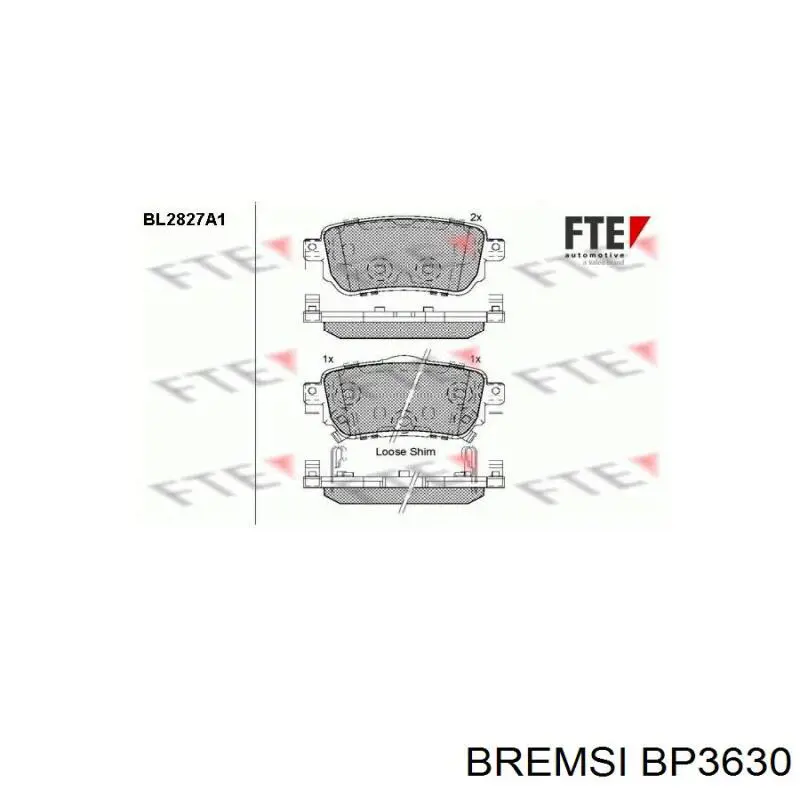 Колодки дисковые  Bremsi BP3630 цена, от 17.09 USD