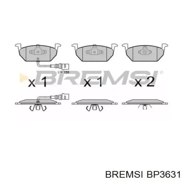 Передние тормозные колодки BP3631 Bremsi