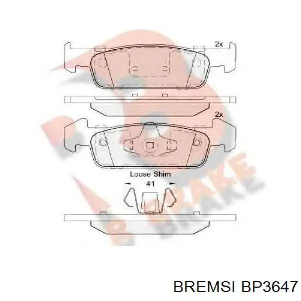 Купить BP3647 Bremsi Колодки тормозные