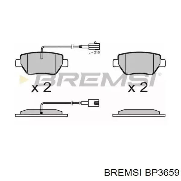 Задние тормозные колодки BP3659 Bremsi