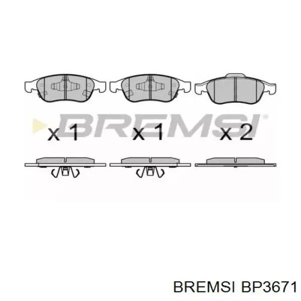 Передние тормозные колодки BP3671 Bremsi