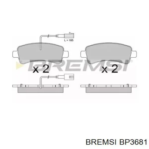 BP3681 Bremsi колодки тормозные задние дисковые