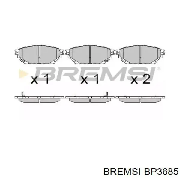 BP3685 Bremsi sapatas do freio dianteiras de disco