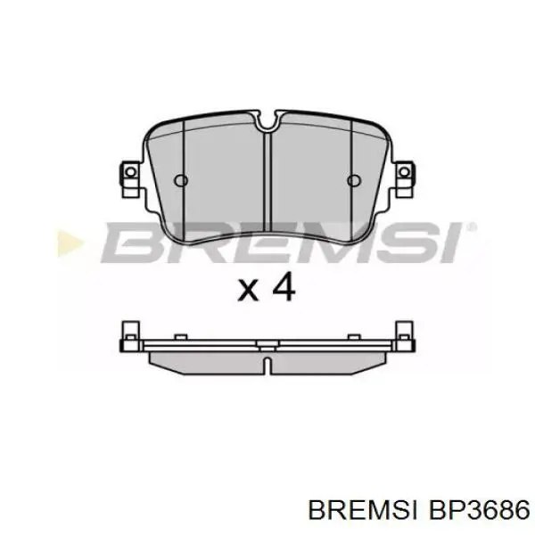 Задние тормозные колодки BP3686 Bremsi