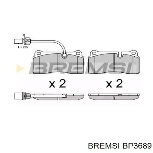 Задние тормозные колодки BP3689 Bremsi