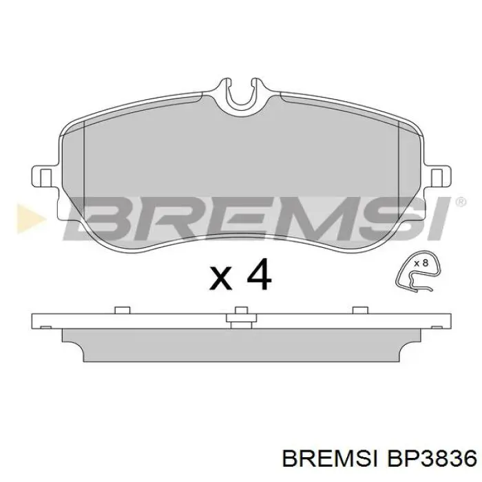 Задние тормозные колодки BP3836 Bremsi