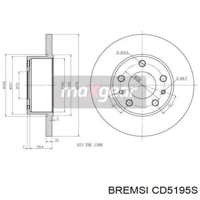 Тормозные диски CD5195S Bremsi