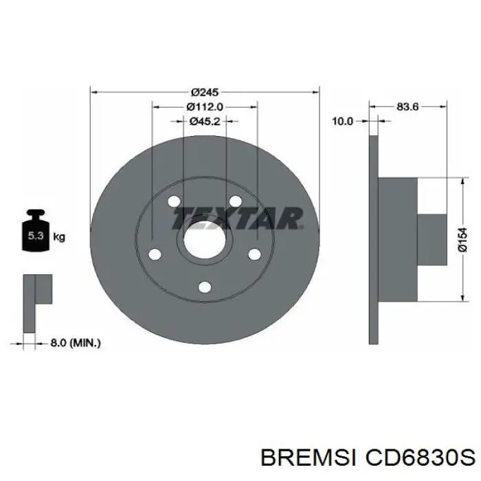 Тормозные диски CD6830S Bremsi