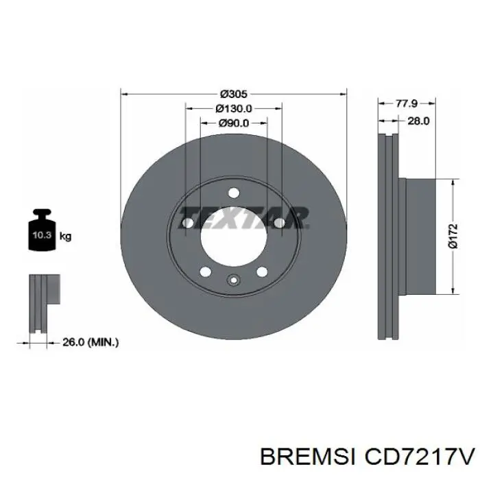 Передние тормозные диски CD7217V Bremsi