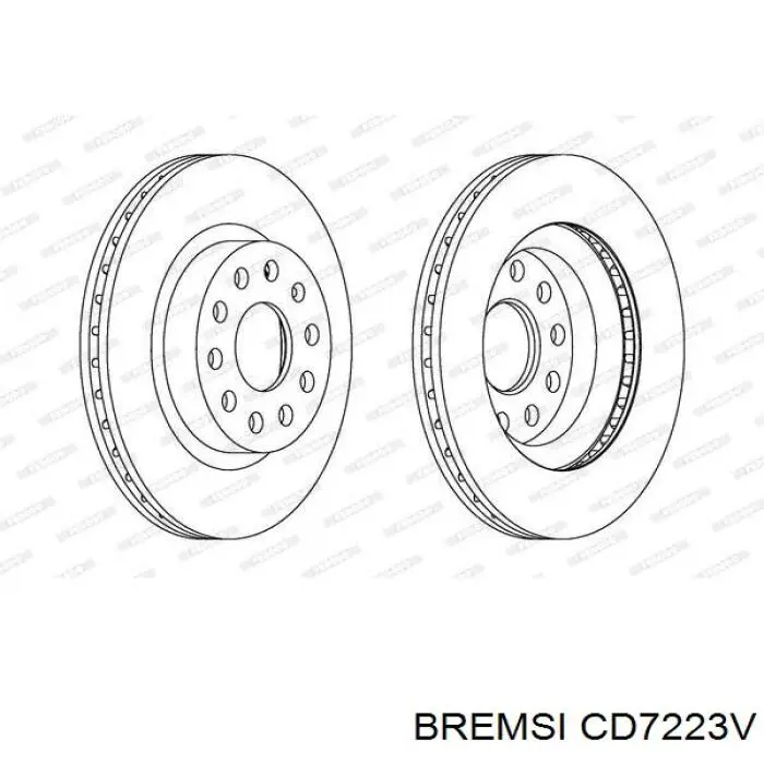 Передние тормозные диски CD7223V Bremsi