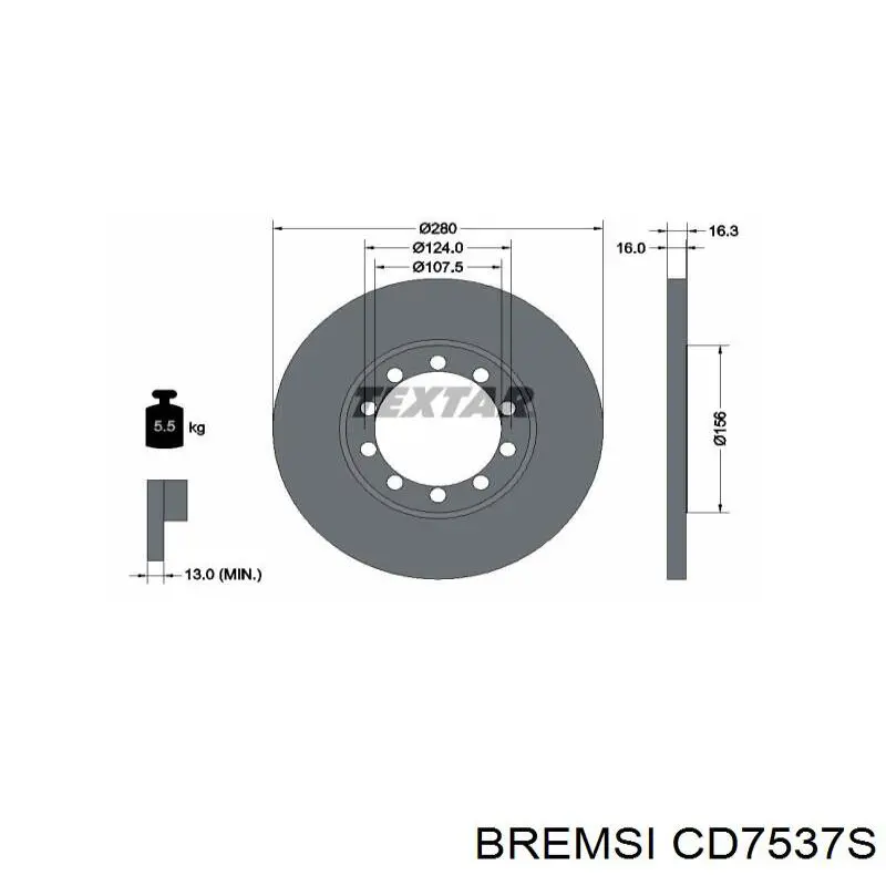 Купить CD7537S Bremsi Диск тормозной задний