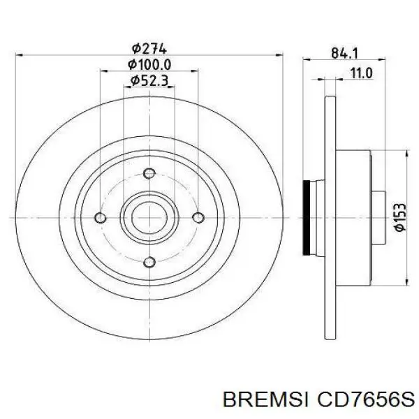 Тормозные диски CD7656S Bremsi