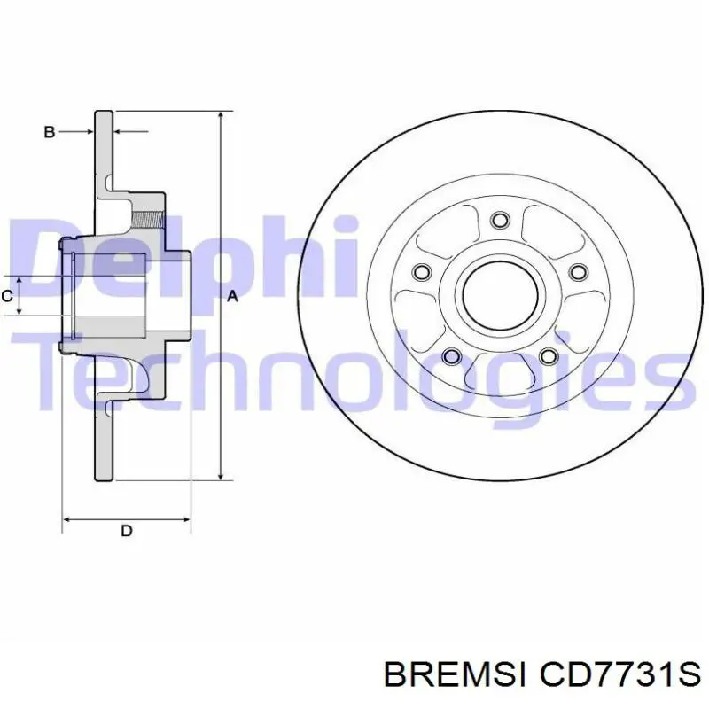 Тормозные диски CD7731S Bremsi