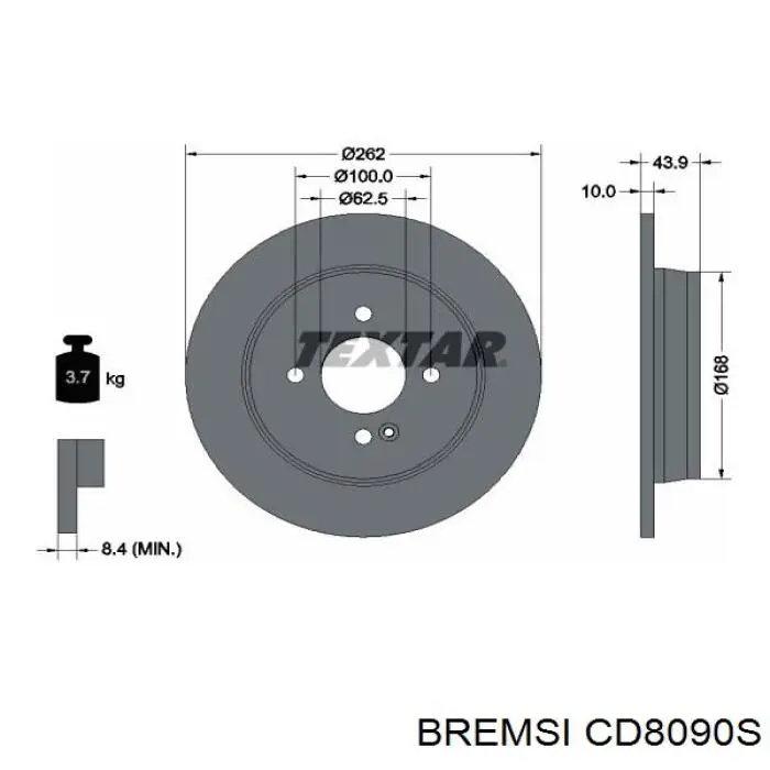 Задний тормозной диск Hyundai/Kia 58411C8000 цена, от 27.05 USD