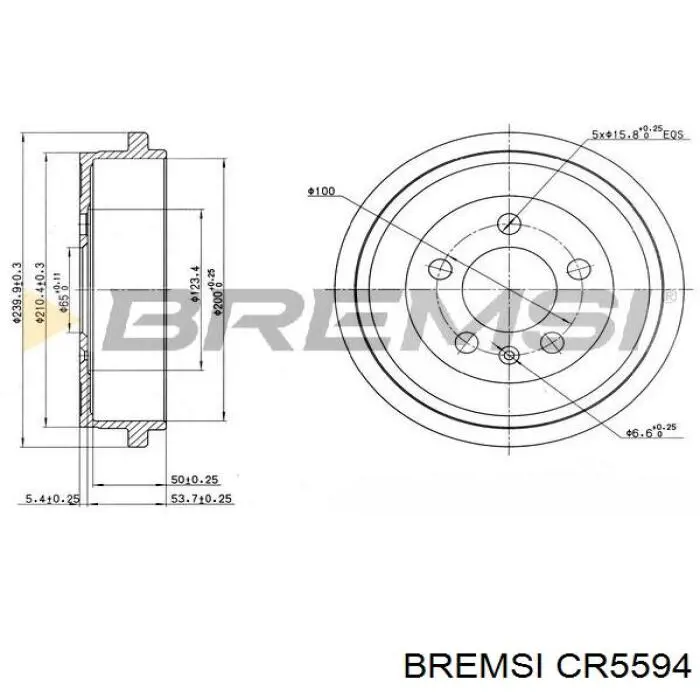 Тормозной барабан CR5594 Bremsi