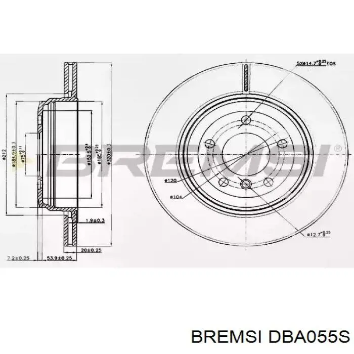 Тормоз дисковый передний Bremsi DBA055S цена, от 20.14 USD