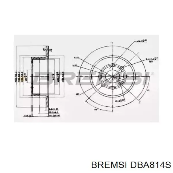 Тормозные диски DBA814S Bremsi