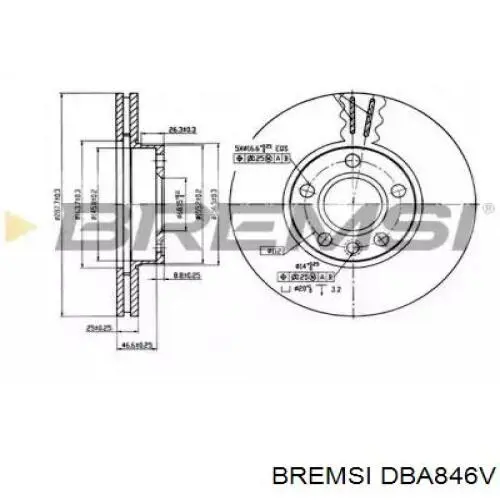 DBA846V Bremsi диск тормозной передний