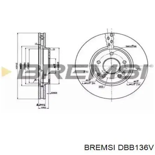 Передние тормозные диски DBB136V Bremsi