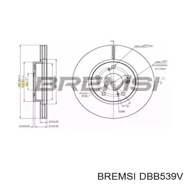 DBB539V Bremsi тормозные диски