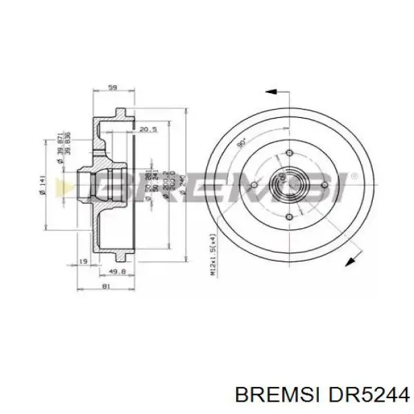 DR5244 Bremsi барабан тормозной задний
