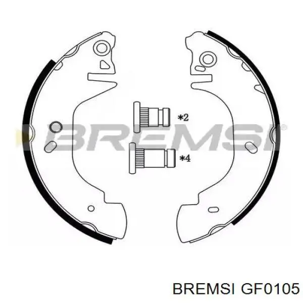 Купить GF0105 Bremsi Задние барабанные тормозные колодки