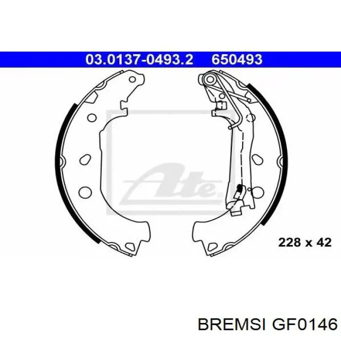Купить GF0146 Bremsi Задние барабанные тормозные колодки