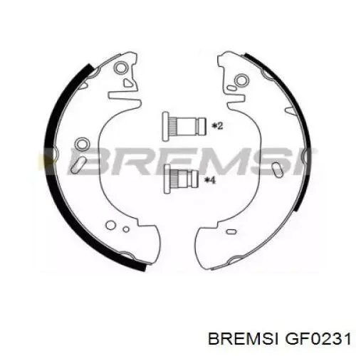 Задние барабанные колодки GF0231 Bremsi