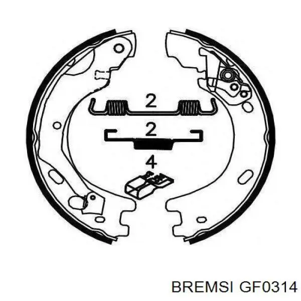 Колодки стояночного тормоза Bremsi GF0314