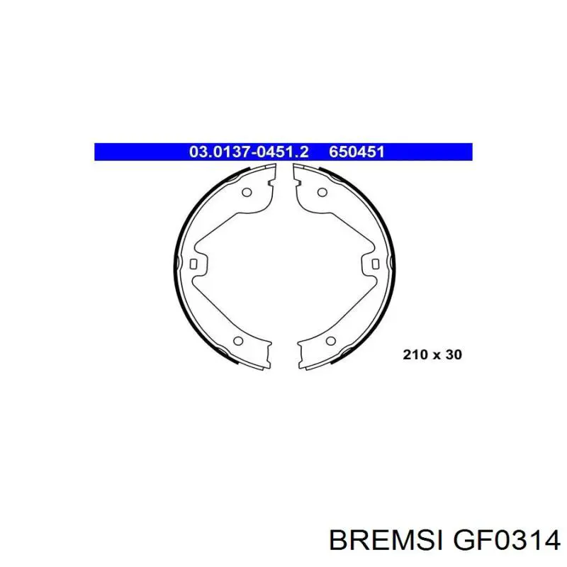 Тормозные колодки стояночного тормоза Bremsi GF0314 цена, от 23.51 USD