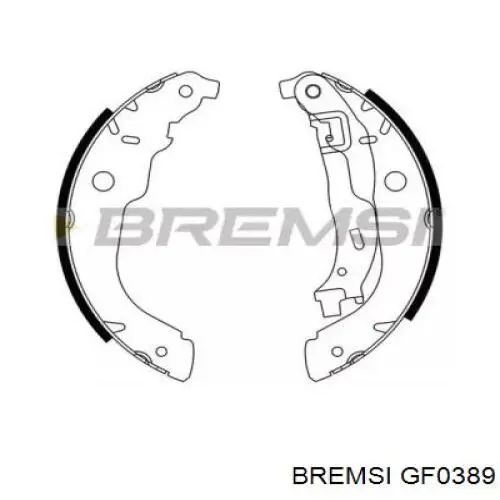 GF0389 Bremsi sapatas do freio traseiras de tambor