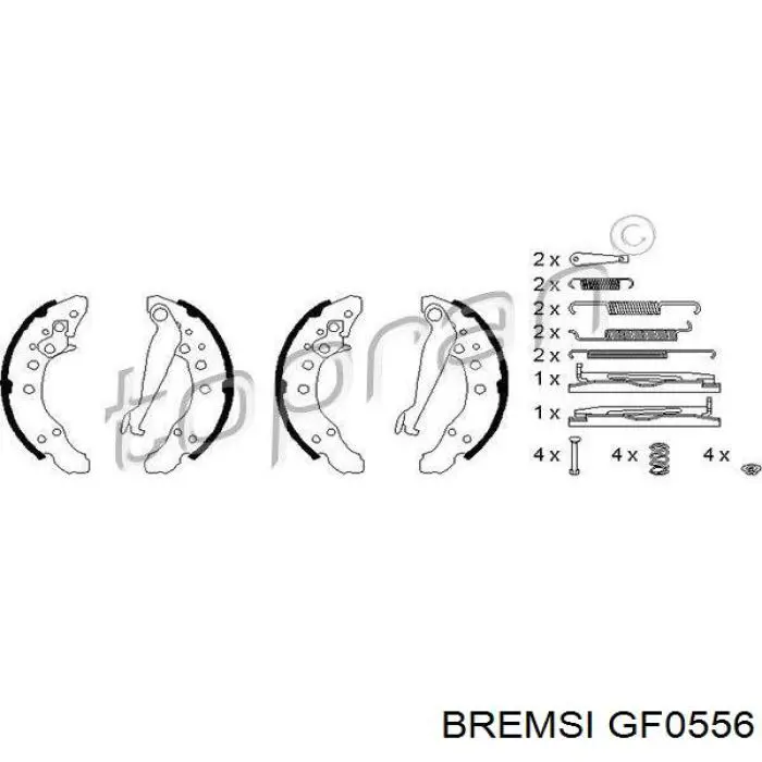 Задние барабанные колодки GF0556 Bremsi