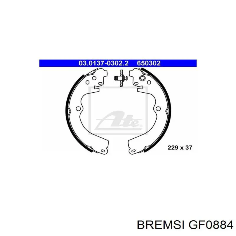 Купить GF0884 Bremsi Задние барабанные тормозные колодки