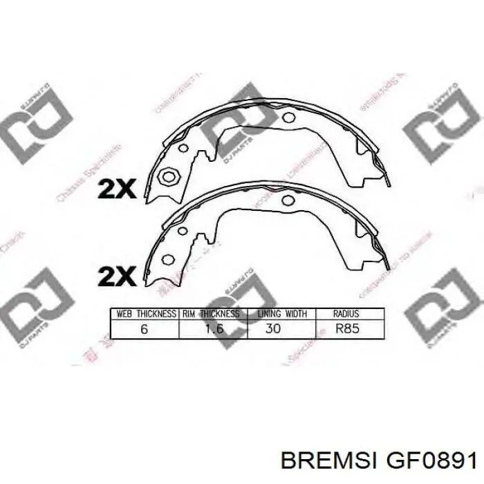 Колодки стояночного тормоза Bremsi GF0891