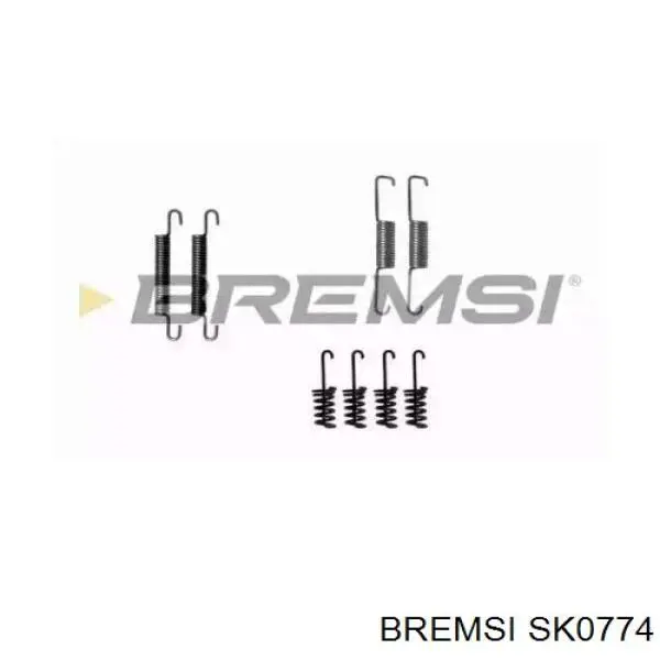 Монтажный комплект задних барабанных колодок SK0774 Bremsi