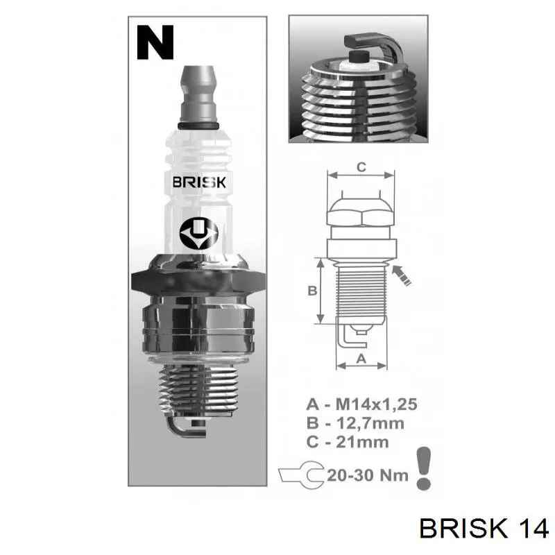 Bujía de encendido 14 Brisk