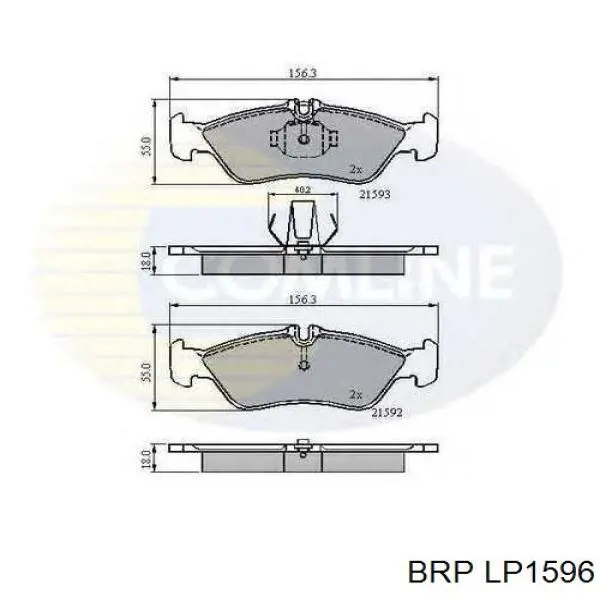 Колодки тормозные задние дисковые BRP LP1596