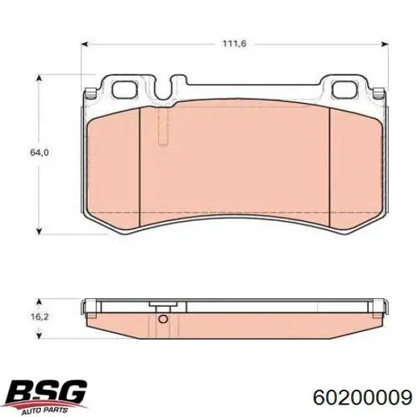 Купить 60200009 BSG Колодки тормозные задние, дисковые