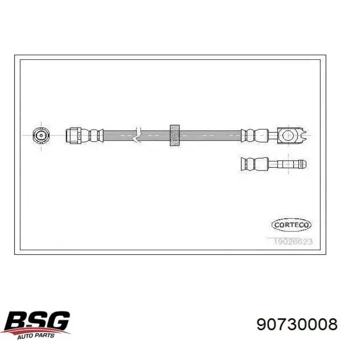 Шланг тормозной передний BSG 90730008 цена, от 5.13 USD