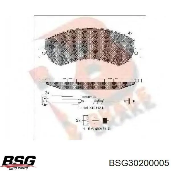 Тормозные колодки BSG BSG30200005