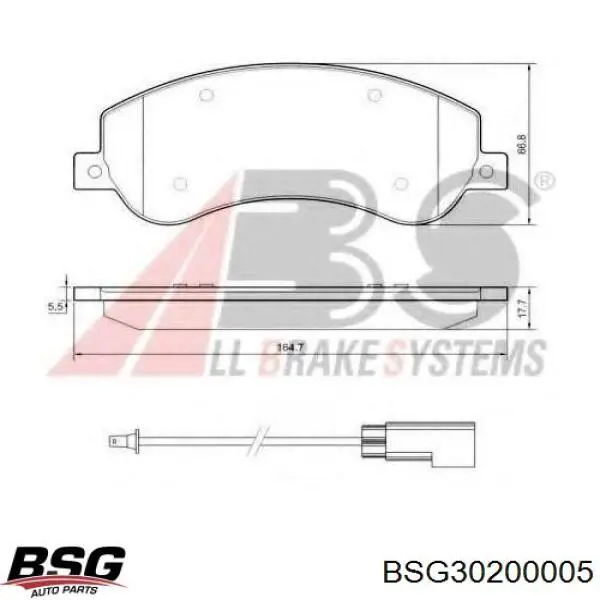 BSG30200005 BSG Колодки передние