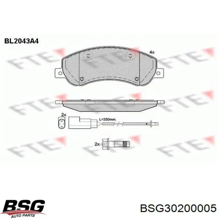 Колодки BSG BSG30200005 цена, от 29.24 USD