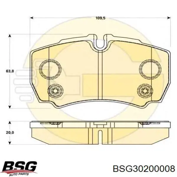 Купить BSG30200008 BSG Колодки тормозные задние, дисковые